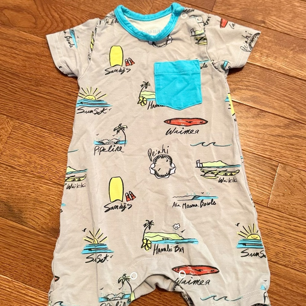 Coco Moon Hawaii Bamboo Romper 0-6m